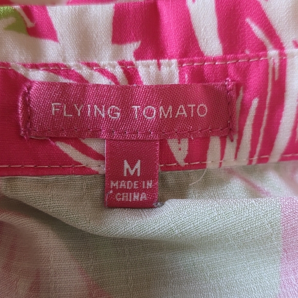 Flying Tomato ONLY A MEMORY WOVEN ROMPER Green Fuschia Size M - Picture 8 of 12